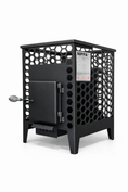 Load image into Gallery viewer, Angled view of Nippa T-Series portable tent sauna stove